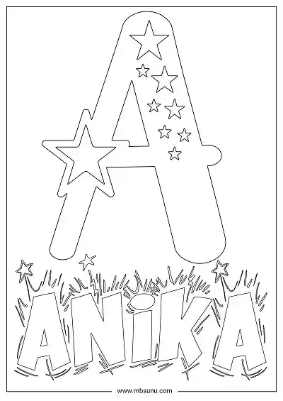 Coloring Page For Name - Anika