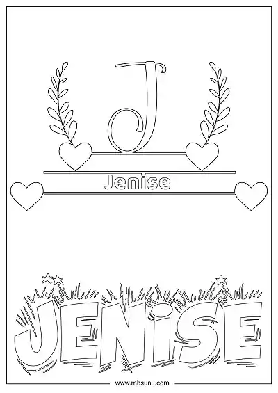 Coloring Page For Name - Jenise