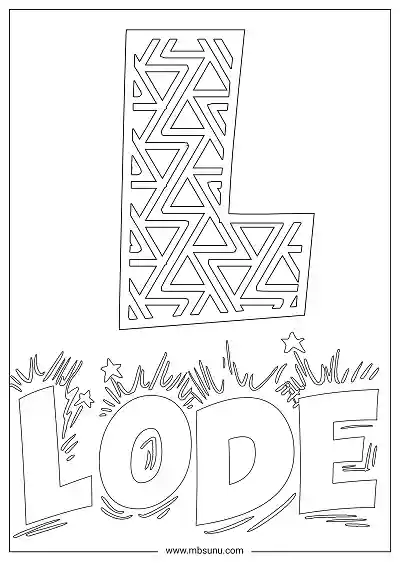 Coloring Page For Name - Lode