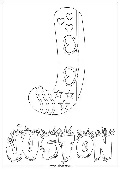Coloring Page For Name - Juston