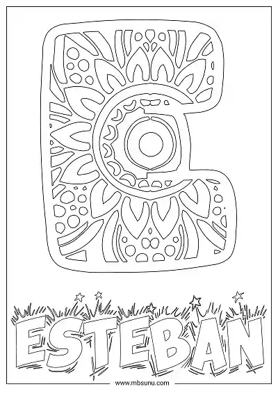 Coloring Page For Name - Esteban