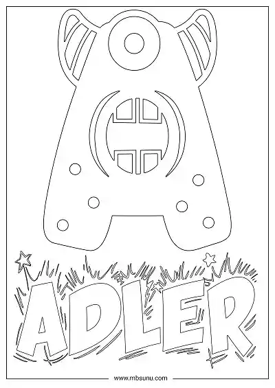 Coloring Page For Name - Adler