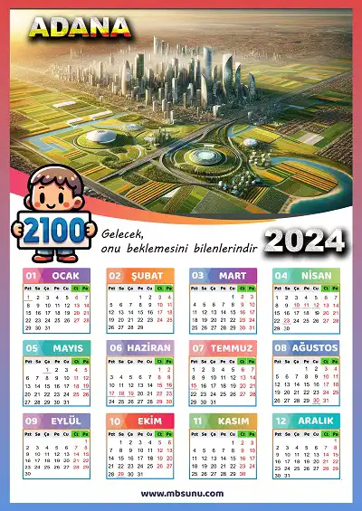 Gelecek Tasarımlı 2024 Adana Takvimi