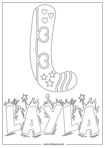 Coloring Page For Name - Layla