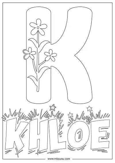 Coloring Page For Name - Khloe