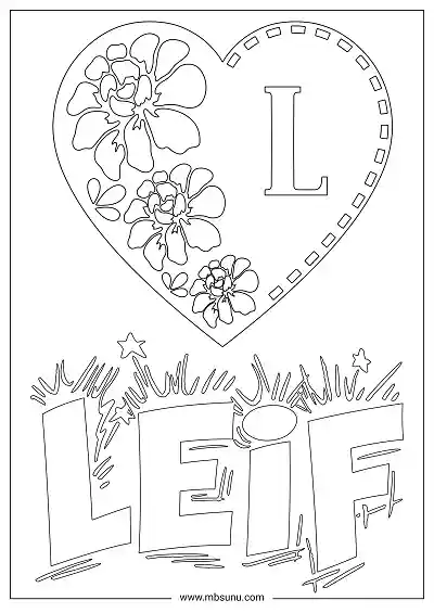 Coloring Page For Name - Leif