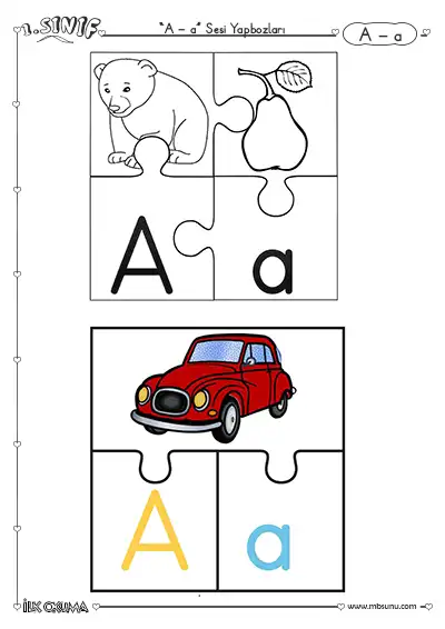 1 Sınıf A Sesi Yapboz Kartları Mbsunu Com